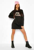 Thumbnail for your product : boohoo Photo Printed Long Sleeve Sweat Dress