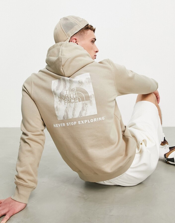 The North Face NSE Box back print hoodie in beige - ShopStyle