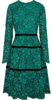 Thumbnail for your product : Lela Rose Grosgrain-trimmed Corded Lace Dress