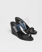 Thumbnail for your product : Express Double Band Wedge Sandals