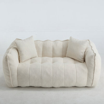 Trule Soft Beanbag Chair With High Resilience Foam Core For Two People. The Comfortable Square Recliner Sofa Is Ideal For Family Members And Friends Engaged