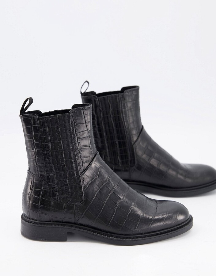 hypotese synd computer Vagabond Amina Chelsea boots in black croc leather - ShopStyle