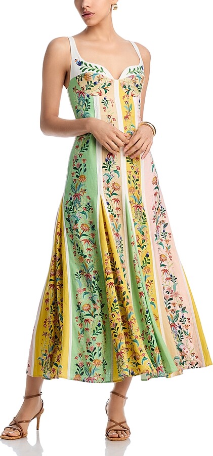 Farm Rio Floral Striped Dress
