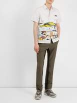 Thumbnail for your product : Prada Stripe Detail Mohair Blend Trousers - Mens - Khaki