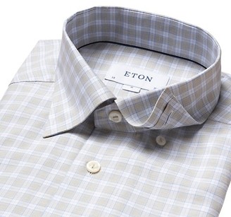 Eton Contemporary-Fit Cotton & Linen Check Dress Shirt