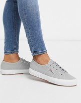 superga 2750 classic grey vapour plimsoll trainers