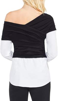 Vince Camuto One-Shoulder Layered Look Top