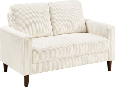 Latitude Run Contemporary Corduroy Upholstered With Cushioned Seat And Back Solid Wood Structure Exposed Brown Feet 300lbs Load 34\