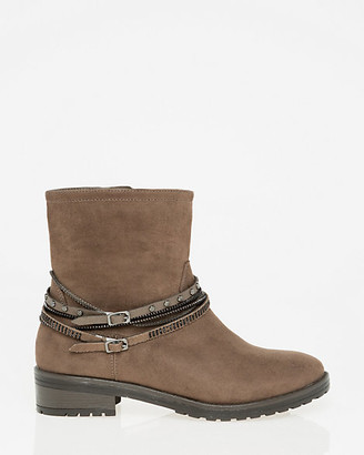 Le Château Faux Suede Round Toe Ankle Boot