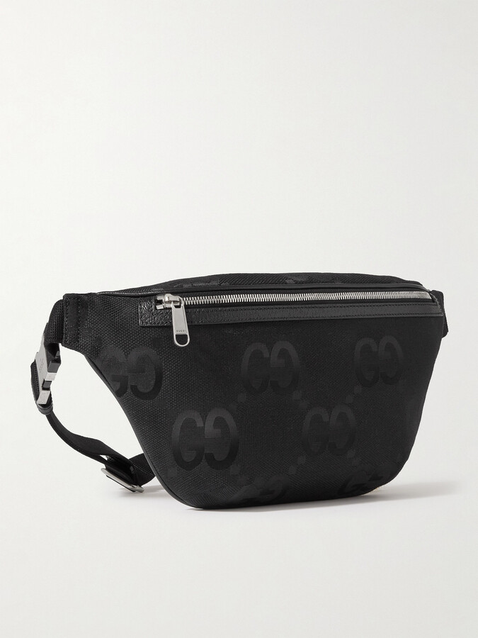 Gucci Leather-Trimmed Monogrammed Canvas Belt Bag - ShopStyle