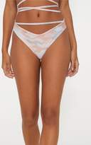 Thumbnail for your product : PrettyLittleThing Nude Camo Waist Strap Bikini Bottom