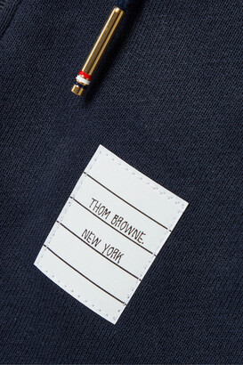 Thom Browne Striped Cotton-jersey Hoodie - Blue