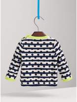Thumbnail for your product : Burberry Spot Print Striped Cotton Cashmere Sweater