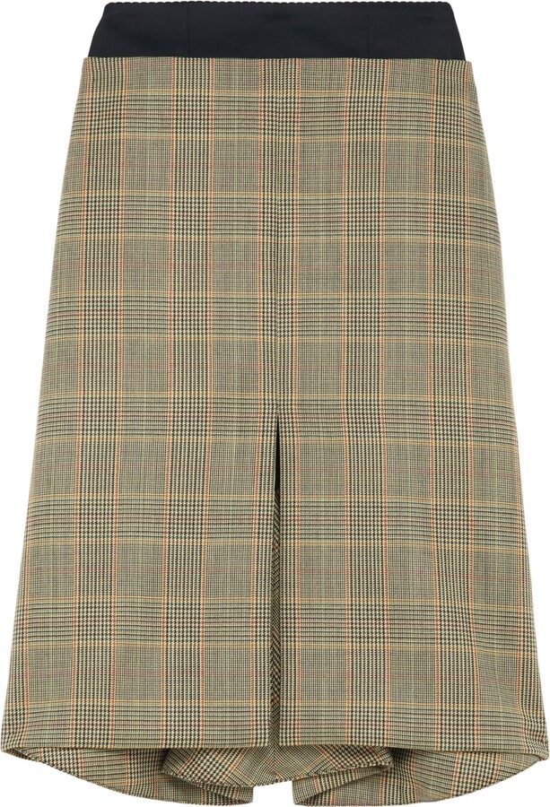 Alexander McQueen Wool Kickback Midi Skirt