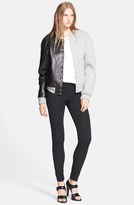 Thumbnail for your product : Alexander Wang T by Leather & Neoprene Varsity Jacket