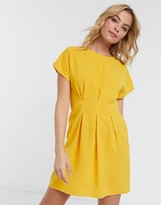 Thumbnail for your product : ASOS Petite DESIGN Petite nipped in waist mini dress in ochre