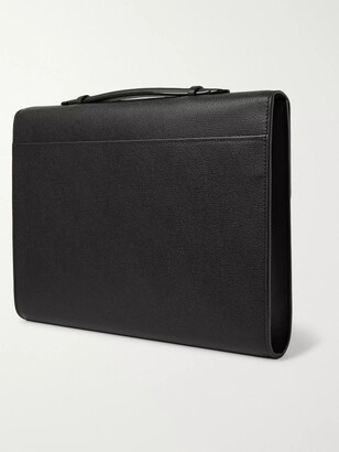 Valextra Pebble-Grain Leather Briefcase - Men - Black