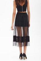 Thumbnail for your product : Forever 21 Lace-Paneled Tulle Skirt