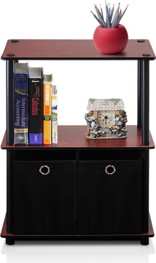 Furinno Go Green 3-Tier 2-Bin Multi-Purpose Storage Shelf, Set of 2