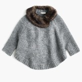 Thumbnail for your product : J.Crew Girls' merino wool poncho with faux-fur collar