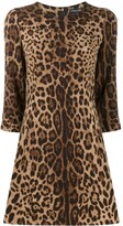 Thumbnail for your product : Dolce & Gabbana Leopard-Print Crepe Minidress
