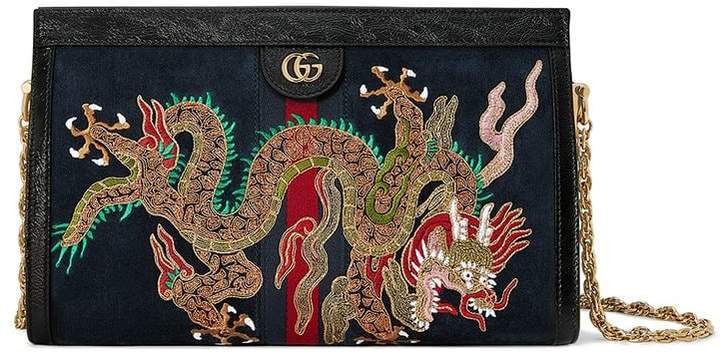 Ophidia embroidered medium shoulder bag Clearance