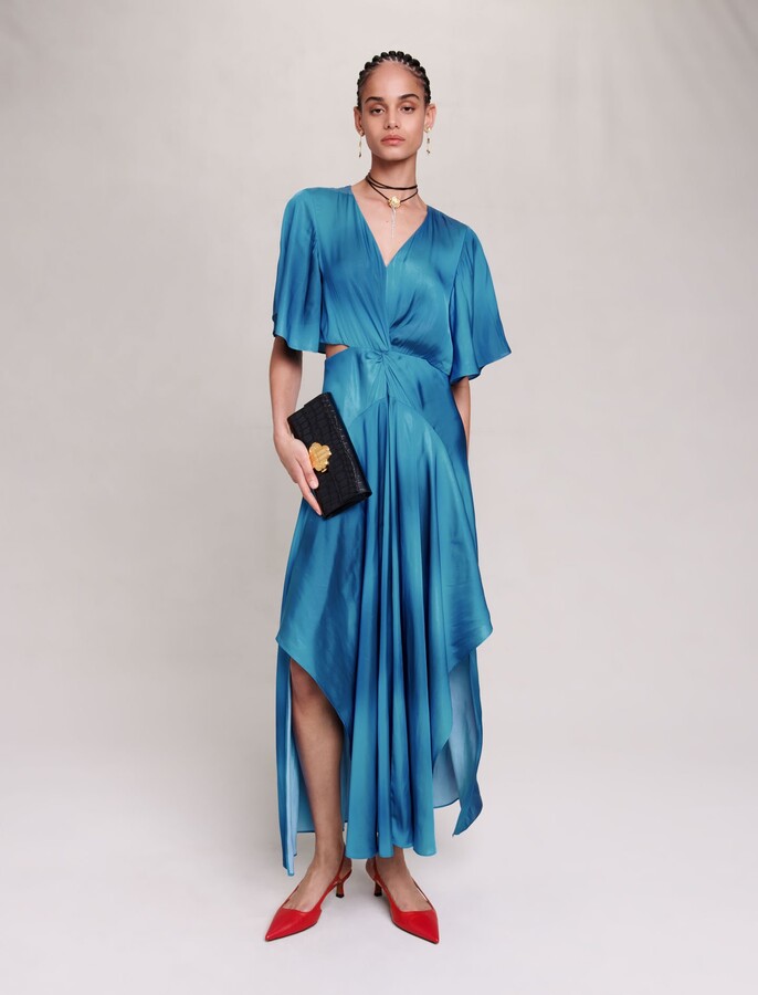 Maje Satin-look maxi dress - ShopStyle