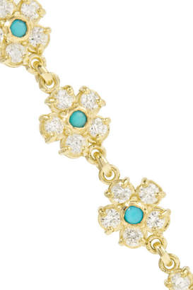 Jennifer Meyer 18-karat Gold, Diamond And Turquoise Earrings