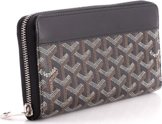 Goyard Matignon Zip Wallet Coated Canvas with Leather Black 23343155