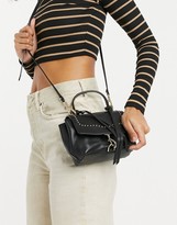 Thumbnail for your product : Rebecca Minkoff stella leather mini satchel crossbody bag in black