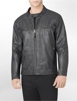 Thumbnail for your product : Calvin Klein Mens Faux Leather + Knit Insert Jacket