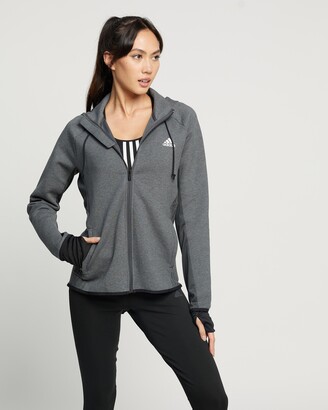 adidas Women's Grey Hoodies - Designed To Move AEROREADY Full-Zip Hoodie - Size M at The Iconic
