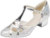 Thumbnail for your product : Minishion Women's Chunky Low Heel Black Glitter Salsa Tango Ballroom Latin Dance Shoes Wedding Pumps 9 US