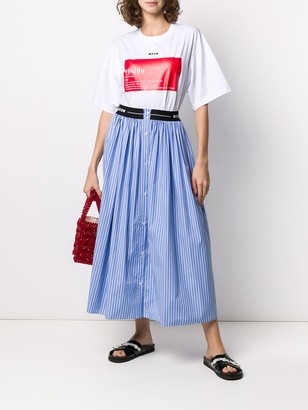 MSGM pinstriped A-line skirt