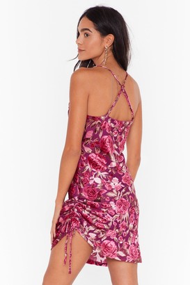 Nasty Gal Womens What's Growin' Down Floral Velvet Dress - Pink - 10