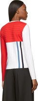 Thumbnail for your product : J.W.Anderson Red & White Asymmetric Stripe Sweater