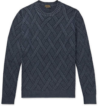 Tod's Cable-Knit Wool Sweater - Men - Storm blue