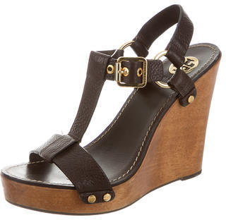 Tory Burch Leather Wedge Sandals