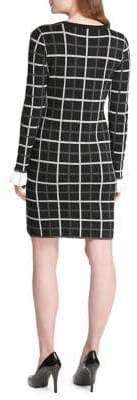 Tommy Hilfiger Peplum-Sleeve Plaid Sweater Dress