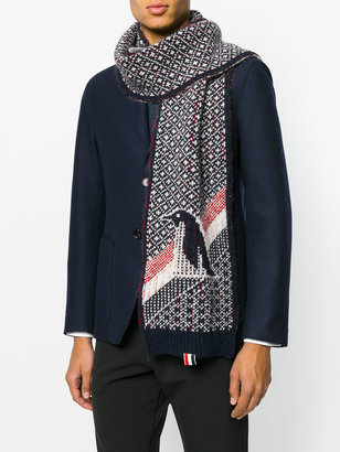 Thom Browne knitted penguin scarf