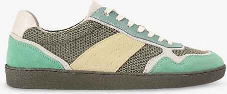 Kurt Geiger Mens Khaki Lloyd Suede and Mesh Trainers Eur 43 / 9 Uk Men