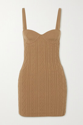 ZEYNEP ARCAY Stretch Cable-knit Mini Dress - Brown