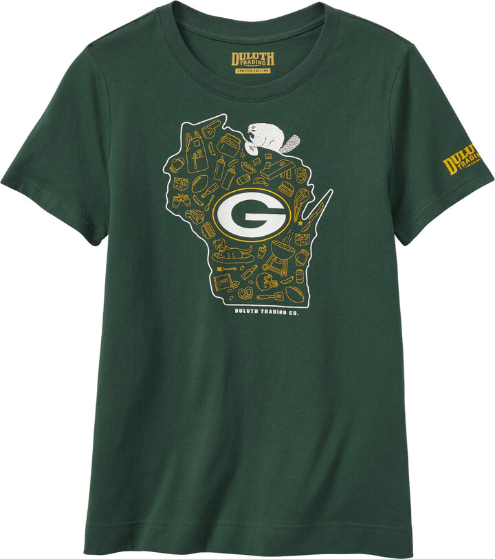 Women's Duluth Trading Co. Green Green Bay Packers Longtail Logo T-Shirt