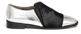 Thumbnail for your product : Nobrand Leather and calf hair slip-ons