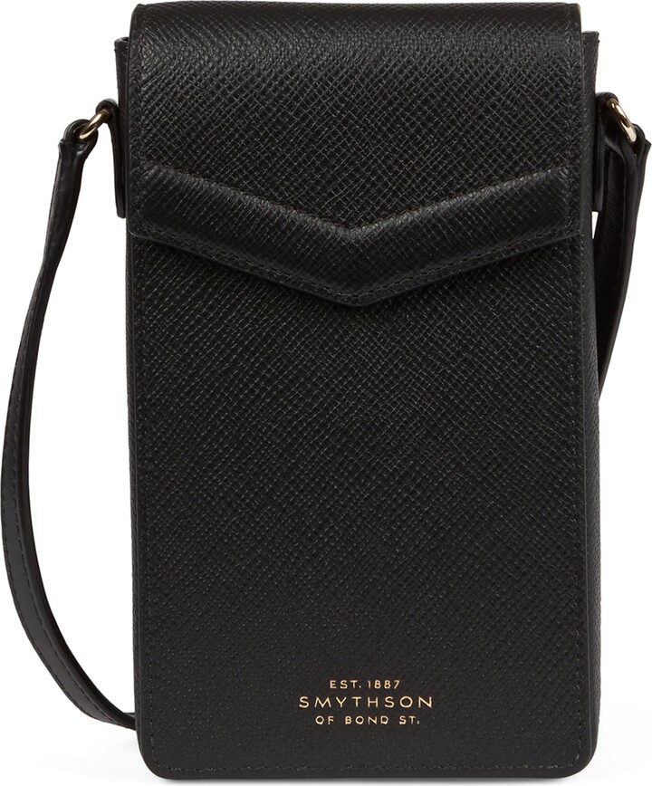 Smythson Leather Panama Envelope Phone Case