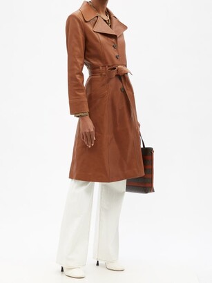 Nili Lotan Joni Belted Leather Coat - Brown