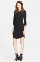 Thumbnail for your product : Vince Leather Strapping Long Sleeve Shift Dress