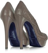 Thumbnail for your product : Loriblu Taupe Platform Leather Pump