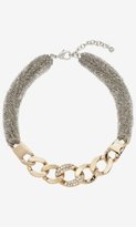 Thumbnail for your product : Express Pave Status Link And Fine Chain Necklace