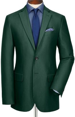 Charles Tyrwhitt Green Slim Fit Oxford Unstructured Cotton Jacket Size 38